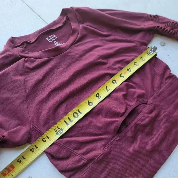 UC Under Control Womens Top Purple Long Sleeve Nylon Stretch Cut Off S / M - Picture 7 of 10